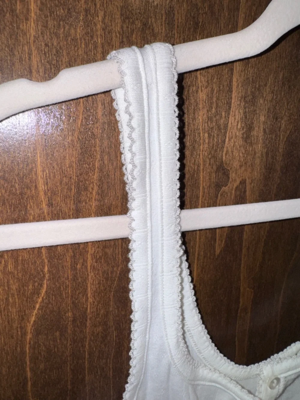 Free People White Ribbed Button-Front Tank - Picture 5 of 6